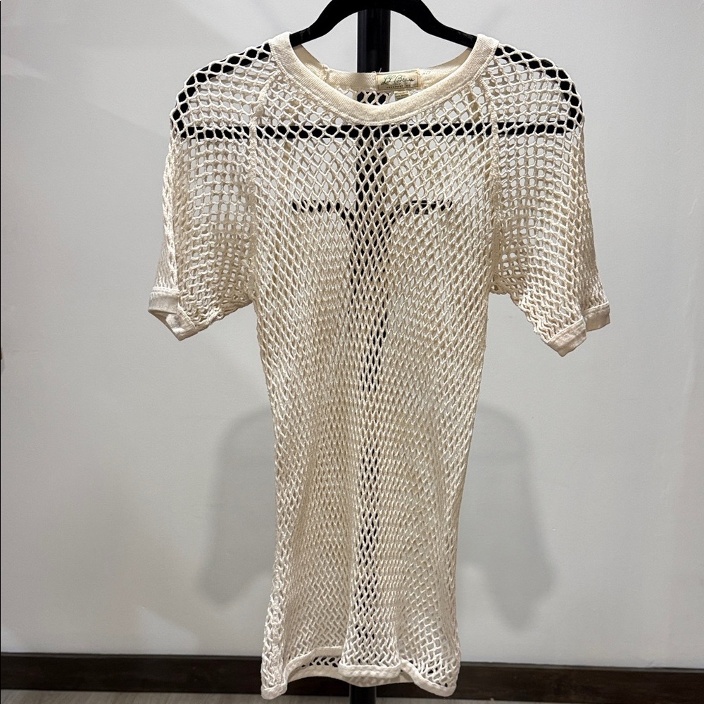 ‼️SOLD‼️L.L. Bean Vintage Cream Mesh Knit Top
